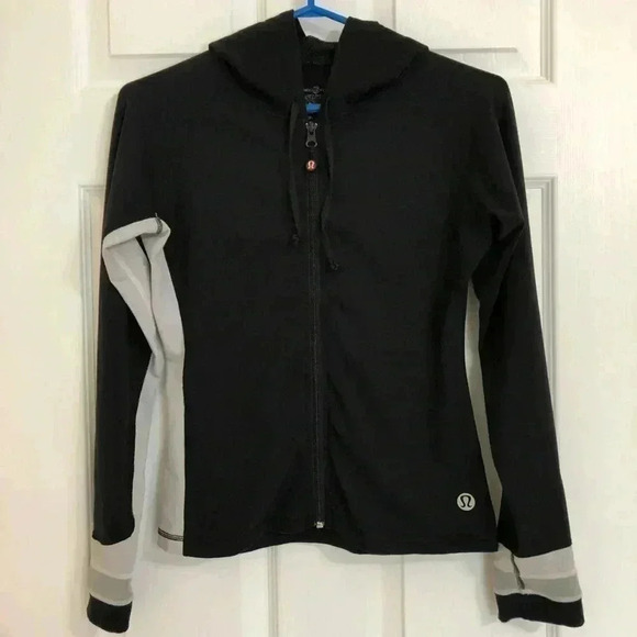 lululemon athletica Tops - Lululemon Vintage Black & White Hoodie Size Small